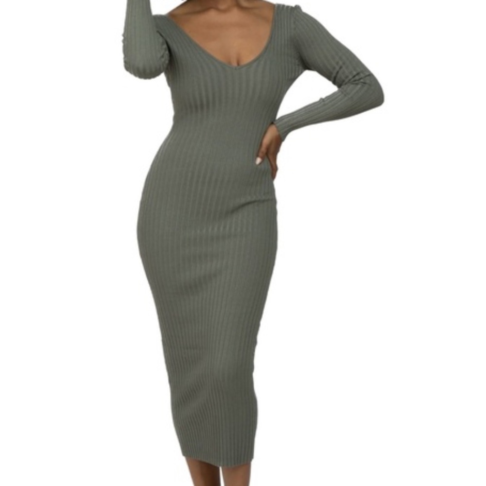 Hera collection ribbed midi dress
